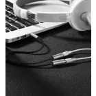 UGREEN Audio 3.5mm Fejhallgató + Mikrofon elosztó kábel 20 cm - Szürke