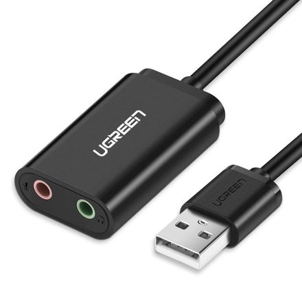 UGREEN Külső USB Audiokártya 15cm - Fekete