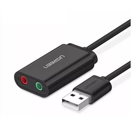 UGREEN Külső USB Audiokártya 15cm - Fekete