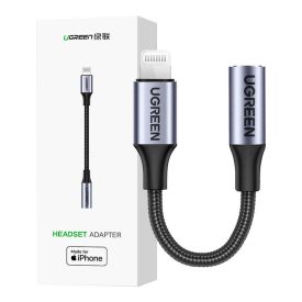 Ugreen Lightning - 3.5mm Mini Jack Audio Adapter - Fekete Ugreen Lightning - 3.5mm Mini Jack Audio Adapter - Fekete