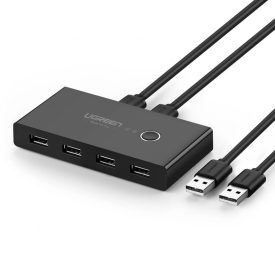 UGREEN KVM USB 2.0 Sharing Switch - 2 Bemenet - 4 Kimenet UGREEN KVM USB 2.0 Sharing Switch - 2 Bemenet - 4 Kimenet