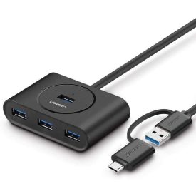Ugreen 4 Portos USB HUB 3.0 + USB-C 3.1 OTG 1m - Fekete Ugreen 4 Portos USB HUB 3.0 + USB-C 3.1 OTG 1m - Fekete