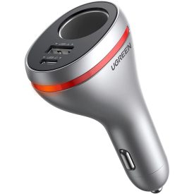   UGREEN CD204 Autós Töltő - USB + USB-C + 12V Szivargyújtós Aljzat - Szürke