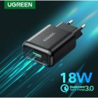 Ugreen CD122 Hálózati Gyorstöltő - 1xUSB - 3A 18W QC 3.0 - Fekete