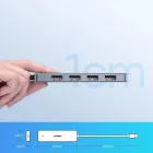 Ugreen CM219 USB-C HUB - 4x USB-A 3.0 + USB-C Tápcsatlakozó - Szürke