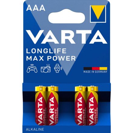 Varta Longlife Max Power AAA Mikro Elem x 4 db
