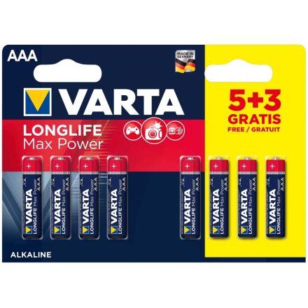 Varta Longlife Max Power AAA Mikro Elem - 8 db