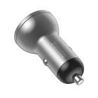 Baseus Digital Display Autós Töltő 24W - 2x USB-A - Ezüst