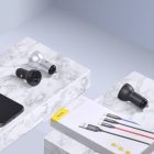 Baseus Digital Display Autós Töltő 24W - 2x USB-A - Ezüst