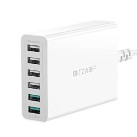 Blitzwolf BW-S15 Hálózati Gyorstöltő - 6xUSB - QC3.0 60W - Fehér   Blitzwolf BW-S15 Hálózati Gyorstöltő - 6xUSB - QC3.0 60W - Fehér