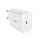 Baseus Speed Mini Hálózati Gyorstöltő - 1xUSB-C - 20W QC3.0 - Fehér