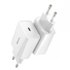 Baseus Speed Mini Hálózati Gyorstöltő - 1xUSB-C - 20W QC3.0 - Fehér