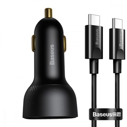 Baseus Autós Töltő Superme - USB + USB-C - 100W + USB-C Kábel