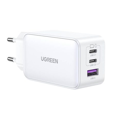 UGREEN Nexode GaN Hálózati Töltő 65W - 2xUSB-C + USB-A - Fehér