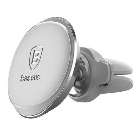 Baseus Air Vent OS Mágneses Autós Tartó - Szellőzőrácsba - Ezüst   Baseus Air Vent OS Mágneses Autós Tartó - Szellőzőrácsba - Ezüst