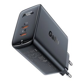   Acefast A29 GaN Hálózati Töltő PD 50W - 2x USB-C - Fekete