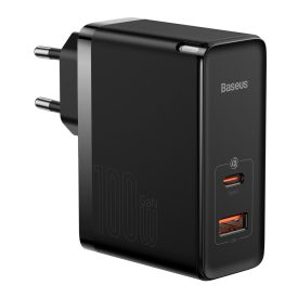 Baseus GaN5 Pro Hálózati Töltő 100W - USB-A + USB-C - Fekete   Baseus GaN5 Pro Hálózati Töltő 100W - USB-A + USB-C - Fekete
