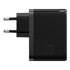 Baseus GaN5 Pro Hálózati Töltő 100W - USB-A + USB-C - Fekete