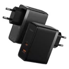 Baseus GaN5 Pro Hálózati Töltő 100W - USB-A + USB-C - Fekete