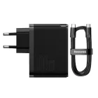 Baseus GaN5 Pro Hálózati Töltő 100W - USB-A + USB-C - Fekete