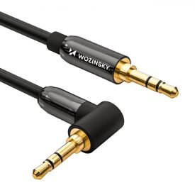 Wozinsky Audio Kábel Mini Jack Derékszögű 2m - Fekete Wozinsky Audio Kábel Mini Jack Derékszögű 2m - Fekete