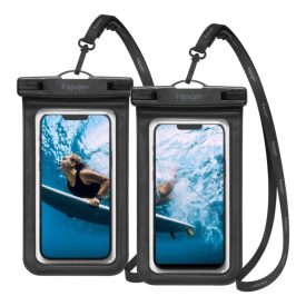 Spigen A601 Aqua Shield Univerzális Vízálló Tok x 2 db - Fekete   Spigen A601 Aqua Shield Univerzális Vízálló Tok x 2 db - Fekete