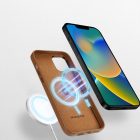 iPhone 14 Plus Tok - Dux Ducis Grit Leather MagSafe - Barna