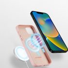 iPhone 14 Plus Tok - Dux Ducis Grit Leather MagSafe - Pink