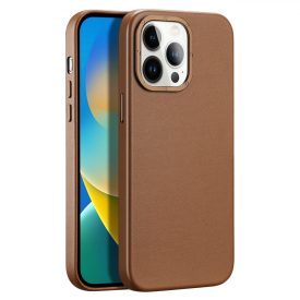 iPhone 14 Pro Max Tok - Dux Ducis Grit Leather MagSafe - Barna   iPhone 14 Pro Max Tok - Dux Ducis Grit Leather MagSafe - Barna