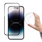 iPhone 14 Pro Kijelzővédő Üvegfólia - Wozinsky Full Cover Flexi Nano Glass - Fekete Kerettel