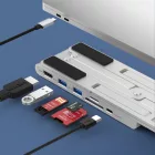 Choetech Multifunkciós USB-C Laptop Állvány 7in1 - USB-C HDMI (4K/30Hz) / 2xUSB-A / 1xUSB-C / 1xSD / 1xTF