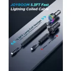 Joyroom JR-CL20 Autós Gyorstöltő 4in1 57W - 2xUSB + USB-C + 1.6m Lightning Kábel - Fekete