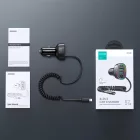 Joyroom JR-CL20 Autós Gyorstöltő 4in1 57W - 2xUSB + USB-C + 1.6m Lightning Kábel - Fekete
