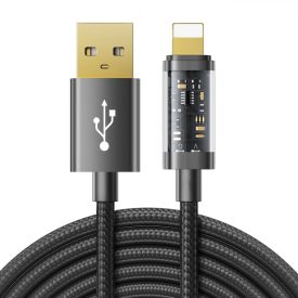 Joyroom USB-A - Lightning Kábel - 2m 2.4A 20W - Fekete Joyroom USB-A - Lightning Kábel - 2m 2.4A 20W - Fekete