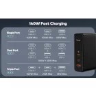 Baseus GaN5 Pro Hálózati Gyorstöltő -  2C+A 140W - Fekete