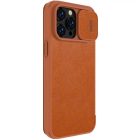 iPhone 14 Pro Tok - Nillkin Qin Pro Leather - Barna
