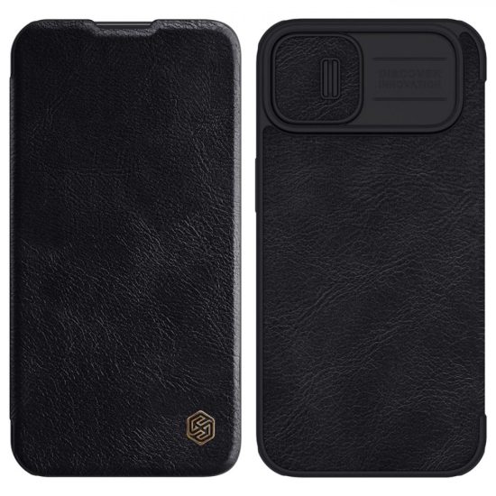 iPhone 14 Plus Tok - Nillkin Qin Pro Leather - Fekete