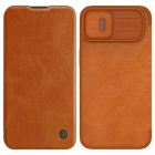 iPhone 14 Plus Tok - Nillkin Qin Pro Leather - Barna