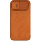iPhone 14 Plus Tok - Nillkin Qin Pro Leather - Barna