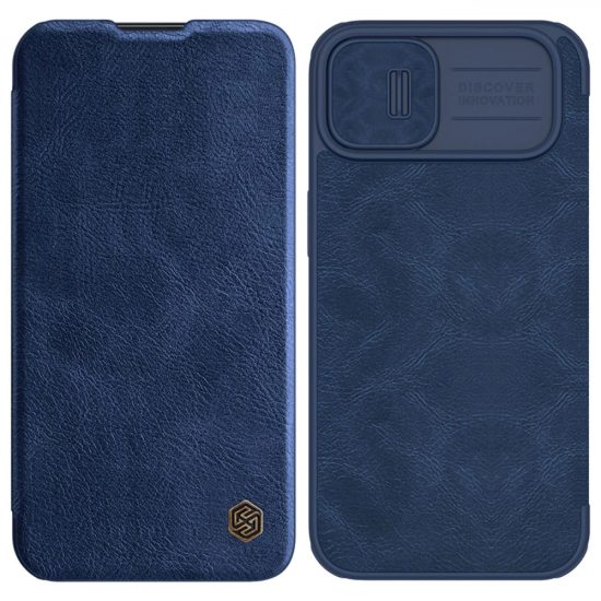 iPhone 14 Plus Tok - Nillkin Qin Pro Leather - Kék