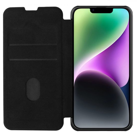 iPhone 14 Plus Tok - Nillkin Qin Pro Leather - Fekete