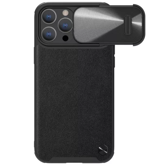 iPhone 14 Pro Max Tok - Nillkin CamShield Leather S - Fekete