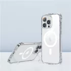 iPhone 14 Plus Mágneses Tok - Joyroom Defender - MagSafe, Támaszték - Átlátszó