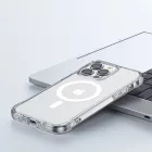 iPhone 14 Plus Mágneses Tok - Joyroom Defender - MagSafe, Támaszték - Átlátszó