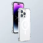 iPhone 14 Plus Mágneses Tok - Joyroom Defender - MagSafe, Támaszték - Átlátszó