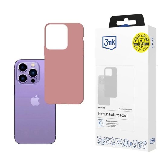 iPhone 14 Pro Max Tok - 3mk Matt Case - Pink