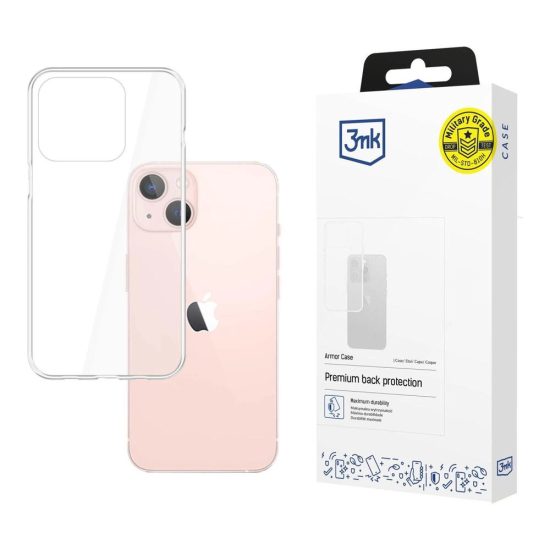 iPhone 14 Plus Tok - 3mk Armor Case - Átlátszó