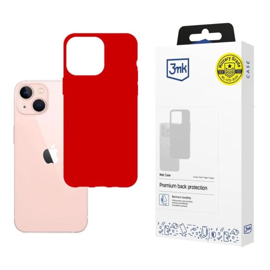 iPhone 14 Plus Tok - 3mk Matt Case - Piros
