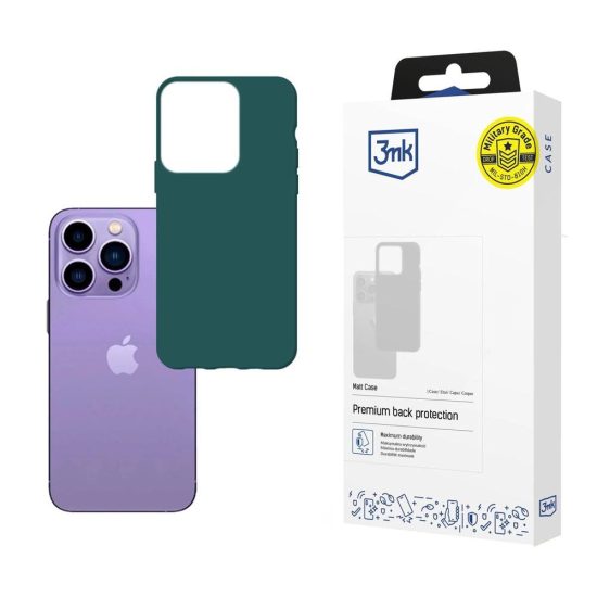 iPhone 14 Pro Max Tok - 3mk Matt Case - Zöld