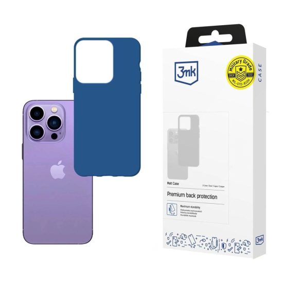 iPhone 14 Pro Max Tok - 3mk Matt Case - Kék